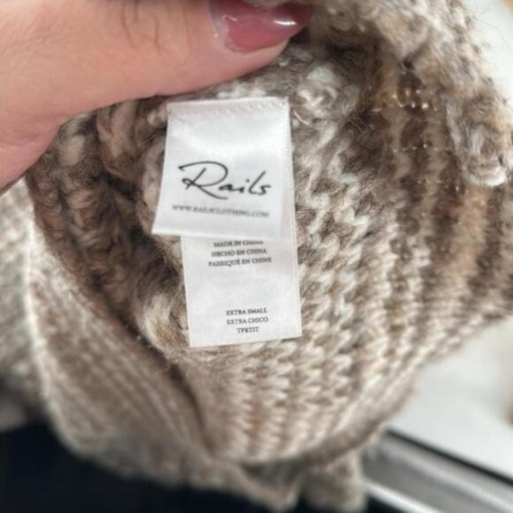 RailsEcho Striped wool alpaca Blend Sweater chunky knit minimalist sz xs - Picture 7 of 9